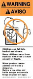 De Leone BWL314 Labels, Warning - Aviso - Children Can Fall Into Bucket And Drown - Keep Children Away From Buckets, 2½