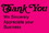 De Leone COL102 Labels, Thank You - We Sincerely Appreciate Your Business, 1" X 1&#189;" (fluorescent pink), Price/500 /roll