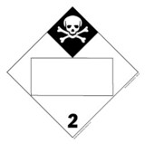 De Leone Labels, Inhalation Hazard - Class 2 - (Blank), 10¾