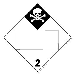 De Leone Labels, Inhalation Hazard - Class 2 - (Blank), 10&#190;" x 10&#190;" (tagboard)