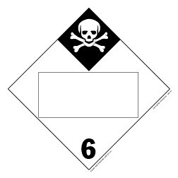 De Leone Labels, Inhalation Hazard - Class 6 - (Blank), 10&#190;" x 10&#190;" (tagboard)
