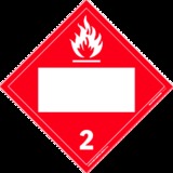 De Leone Labels, Flammable Gas - Class 2 - (Blank), 10¾