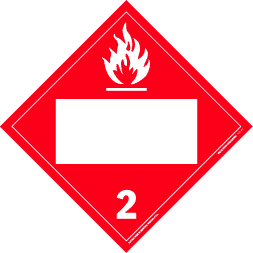 De Leone Labels, Flammable Gas - Class 2 - (Blank), 10&#190;" x 10&#190;" (tagboard)