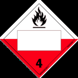 De Leone Labels, Spontaneously Combustible - Class 4 - (Blank), 10¾