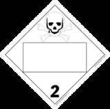 De Leone Labels, Toxic/Poison - Class 2 - (Blank), 10¾