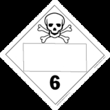 De Leone Labels, Toxic/Poisonous - Class 6 -(Blank), 10¾