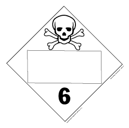De Leone Labels, Toxic/Poisonous - Class 6 -(Blank), 10&#190;" x 10&#190;" (tagboard)