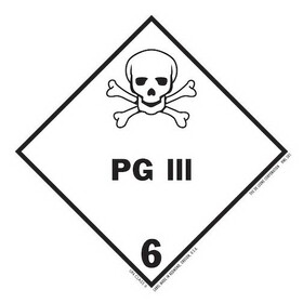De Leone HML401 Labels, Poisonous &Amp; Infectious Substances - Pg Iii - Class 6, 4" x 4"