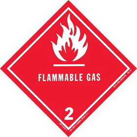 De Leone HML404 Labels, Flammable Gas - Class 2, 4" x 4" (paper)