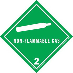 De Leone HML405 Labels, Non Flammable Gas - Class 2, 4" x 4"