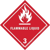 De Leone HML406 Labels, Flammable Liquid - Class 3, 4