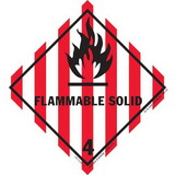 De Leone HML407 Labels, Flammable Solid - Class 4, 4