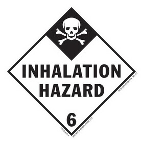 De Leone HML412 Labels, Inhalation Hazard - Class 6, 4" x 4"