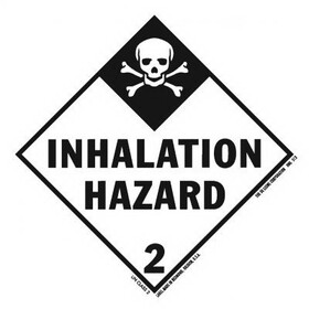 De Leone HML413 Labels, Inhalation Hazard- Class 2, 4" x 4"