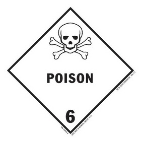 De Leone HML415 Labels, Poison - Class 6, 4" x 4"