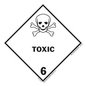 De Leone HML442 Labels, Toxic - Class 6, 4" x 4"