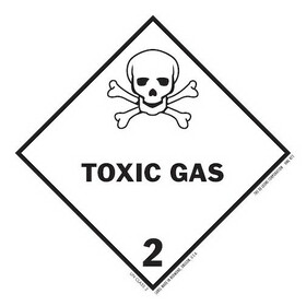 De Leone HML475 Labels, Toxic Gas - Class 2, 4" x 4"