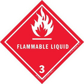 De Leone HML506 Labels, Flammable Liquid - Class 3, 4" x 4" (vinyl)