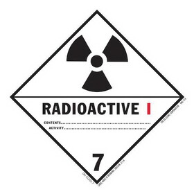 De Leone HML516 Labels, Radioactive I - Class 7, 4" x 4" (vinyl)