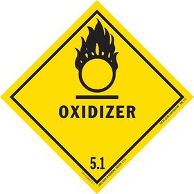 De Leone HML510 Labels, Oxidizer - Class 5.1, 4" x 4" (vinyl)