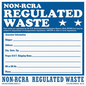 De Leone HML634 Labels, Non-Rcra - Regulated Waste, 6" x 6" (vinyl)