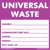 De Leone HML644 Labels, Universal Waste, 6