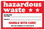 De Leone HML836 Labels, Hazardous - Waste, 4" x 6" (paper), Price/100 /roll