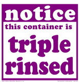 De Leone HML837 Labels, Notice - This Container Is - Triple Rinsed, 6
