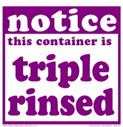 De Leone HML837 Labels, Notice - This Container Is - Triple Rinsed, 6" x 6" (paper)