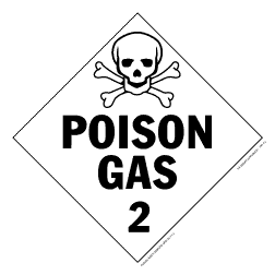 De Leone Labels, Poison Gas - Class 2, 10&#190;" x 10&#190;" (tagboard)