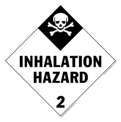 De Leone Labels, Inhalation Hazard - Class 2, 10&#190;" x 10&#190;" (tagboard)