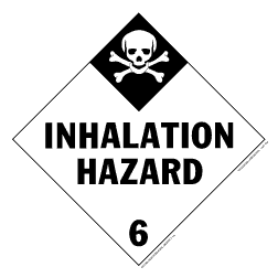 De Leone Labels, Inhalation Hazard - Class 6, 10&#190;" x 10&#190;" (tagboard)