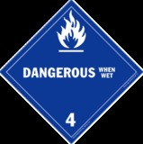 De Leone Labels, Dangerous When Wet - Class 4, 10¾