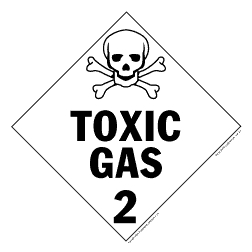 De Leone Labels, Toxic Gas - Class 2, 10&#190;" x 10&#190;" (tagboard)
