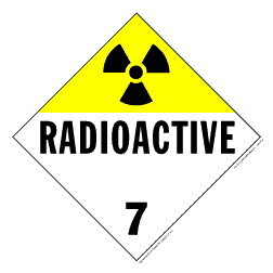 De Leone Labels, Radioactive - Class 7, 10&#190;" x 10&#190;" (tagboard)