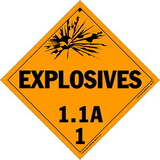 De Leone Labels, Explosives 1.1A - Class 1, 10¾