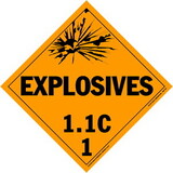 De Leone Labels, Explosives 1.1C - Class 1, 10¾