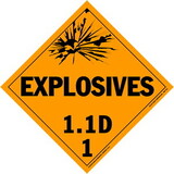 De Leone Labels, Explosives 1.1D - Class 1, 10¾