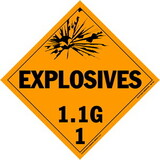 De Leone Labels, Explosives 1.1G - Class 1, 10¾