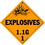 De Leone HMP536 Lables, (Vinyl)-Explosives 1.1G - Class 1, 10 3/4" X 10 3/4" (removable vinyl), Price/25 /package