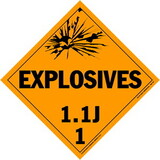 De Leone Labels, Explosives 1.1J - Class 1, 10¾