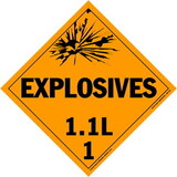 De Leone Labels, Explosives 1.1L - Class 1, 10¾