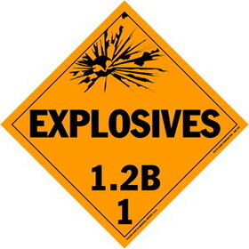 De Leone Labels, Explosives 1.2B - Class 1, 10&#190;" x 10&#190;" (tagboard)