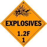 De Leone Labels, Explosives 1.2F - Class 1, 10¾