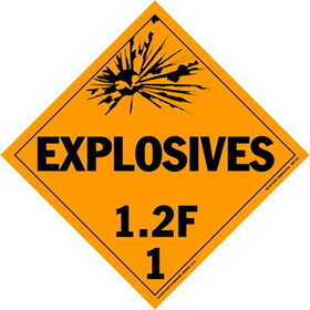 De Leone Labels, Explosives 1.2F - Class 1, 10&#190;" x 10&#190;" (tagboard)