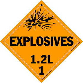 De Leone Labels, Explosives 1.2L - Class 1, 10&#190;" x 10&#190;" (tagboard)