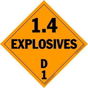 De Leone Labels, Explosives 1.4D - Class 1, 10&#190;" x 10&#190;" (tagboard)