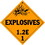 De Leone HMP542 Lables, (Vinyl)-Explosives 1.2E - Class 1, 10 3/4" X 10 3/4" (removable vinyl), Price/25 /package