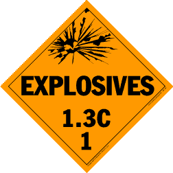 De Leone HMP549555 10&#190;" x 10&#190;" removable vinyl, Hazardous Materials Placards