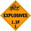 De Leone HMP550 Lables, (Vinyl)-Explosives 1.3F - Class 1, 10 3/4" X 10 3/4" (removable vinyl), Price/25 /package